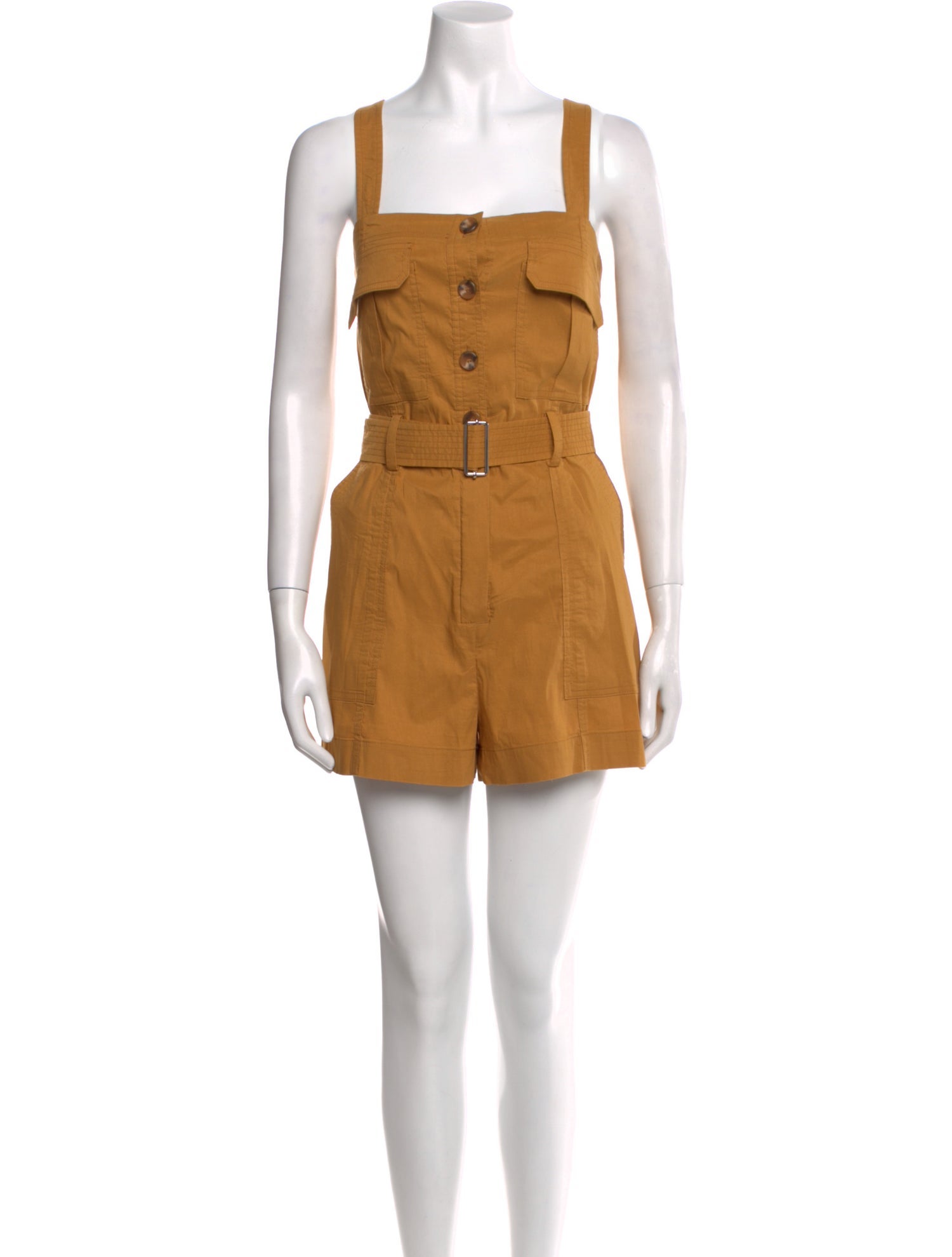 A.L.C. Linen Square Neckline Romper
