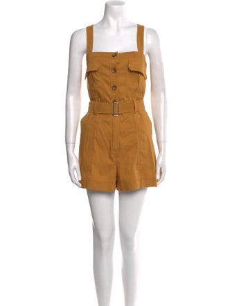 A.L.C. Linen Square Neckline Romper