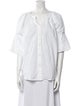 A.L.C. V-Neck Three-Quarter Sleeve Button-Up Top