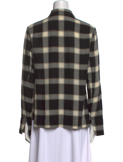 A.L.C. Wool Plaid Print Button-Up Top