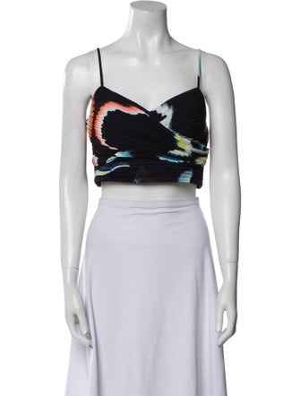 A.L.C. Printed Square Neckline Crop Top