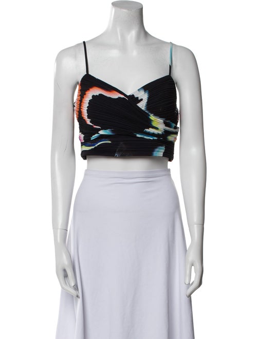 A.L.C. Printed Square Neckline Crop Top