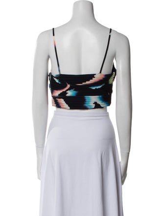 A.L.C. Printed Square Neckline Crop Top