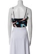 A.L.C. Printed Square Neckline Crop Top