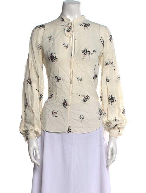 A.L.C. Silk Floral Print Button-Up Top