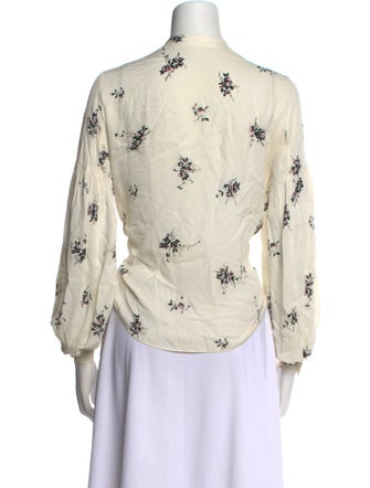 A.L.C. Silk Floral Print Button-Up Top
