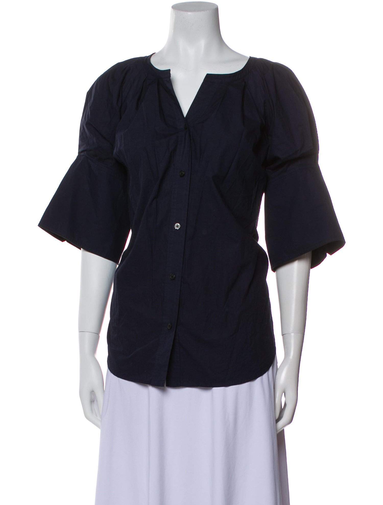 A.L.C. V-Neck Three-Quarter Sleeve Blouse