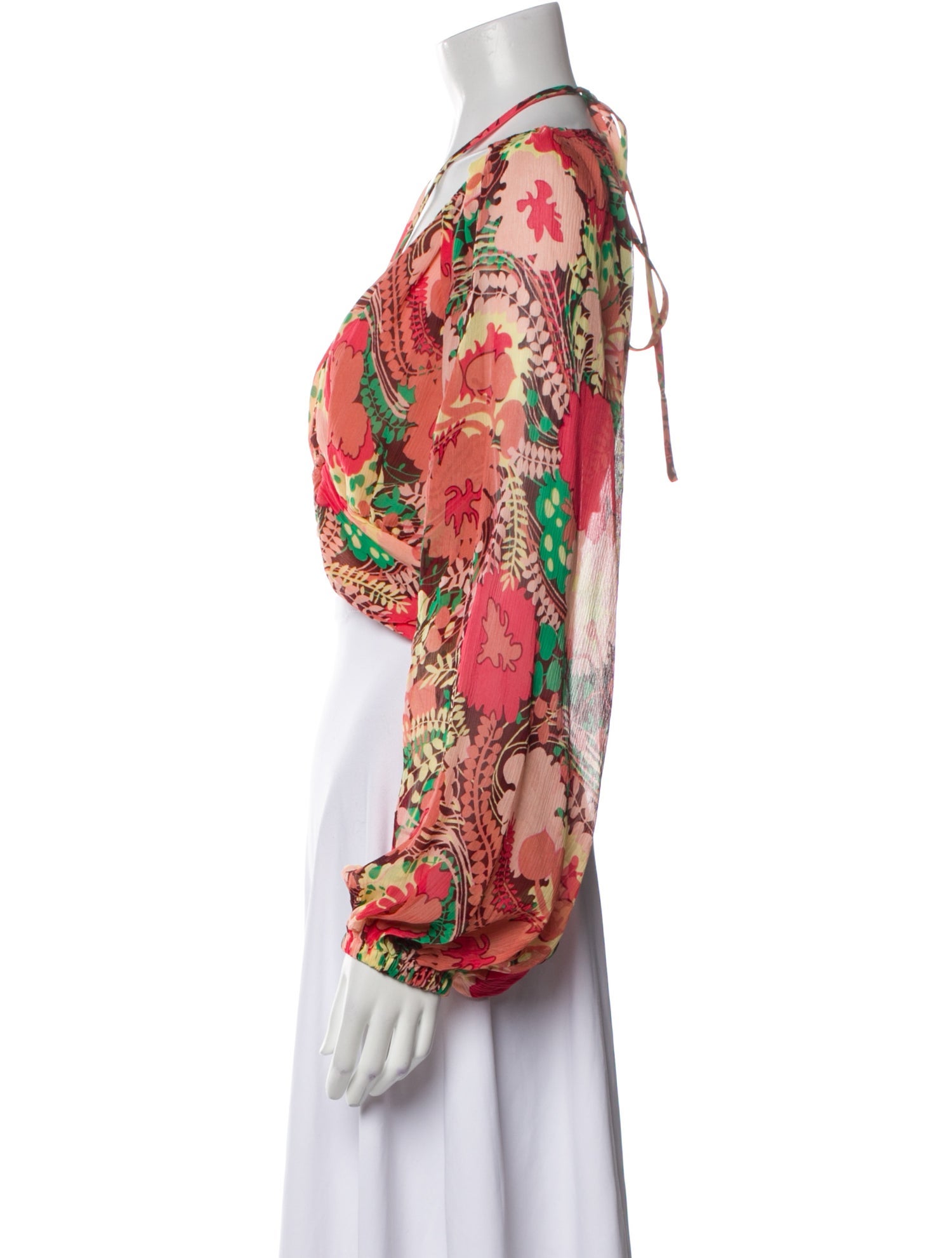 A.L.C. Silk Floral Print Crop Top