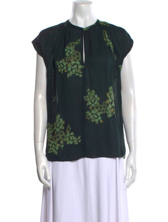 A.L.C. Silk Floral Print Blouse