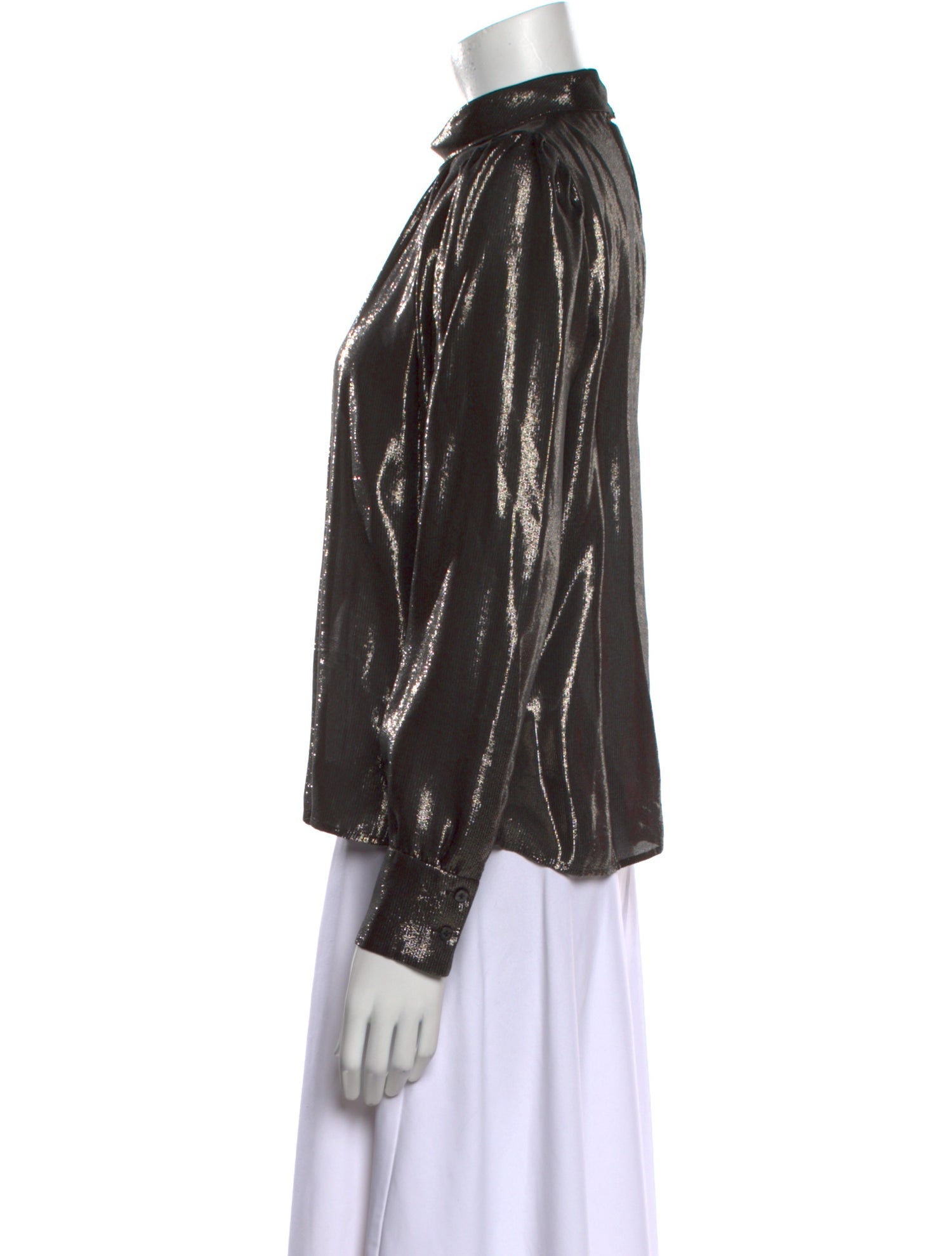 A.L.C. Silk Mock Neck Blouse