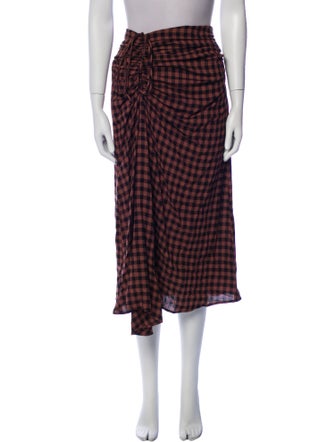 A.L.C. Plaid Print Midi Length Skirt