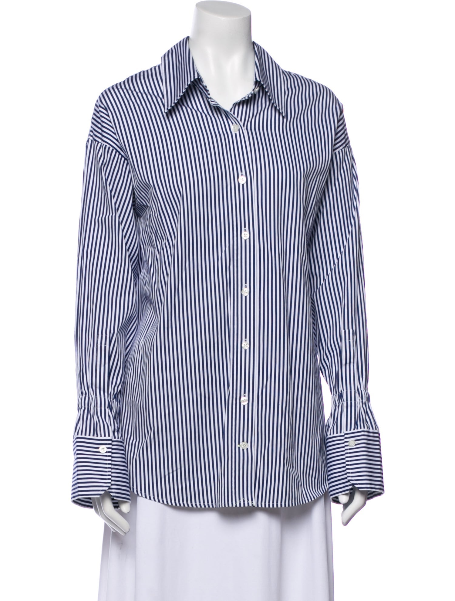A.L.C. Striped Long Sleeve Button-Up Top