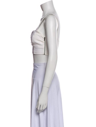 A.L.C. Linen Square Neckline Crop Top