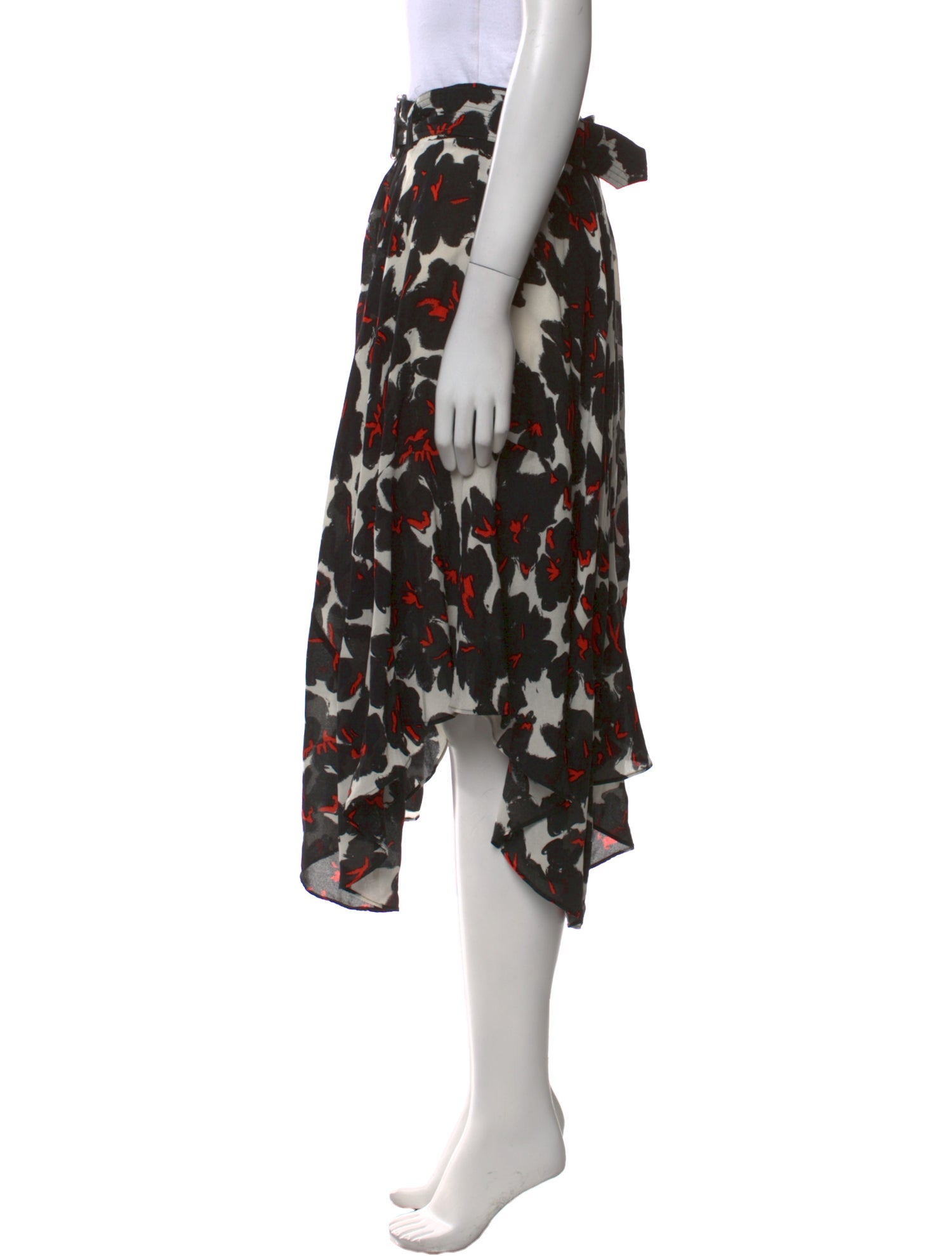 A.L.C. Silk Midi Length Skirt