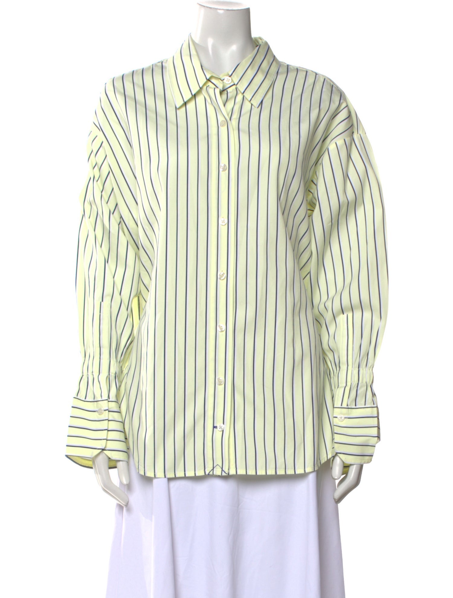 A.L.C. Striped Long Sleeve Button-Up Top
