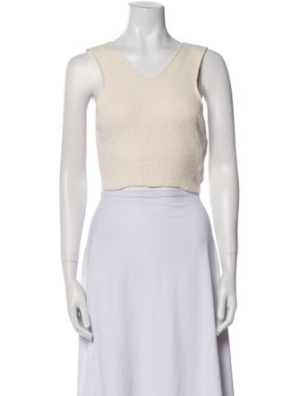 A.L.C. V-Neck Sleeveless Crop Top