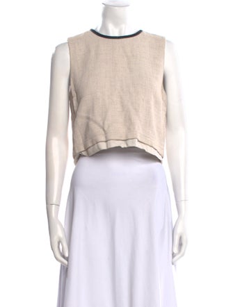 A.L.C. Crew Neck Sleeveless Crop Top