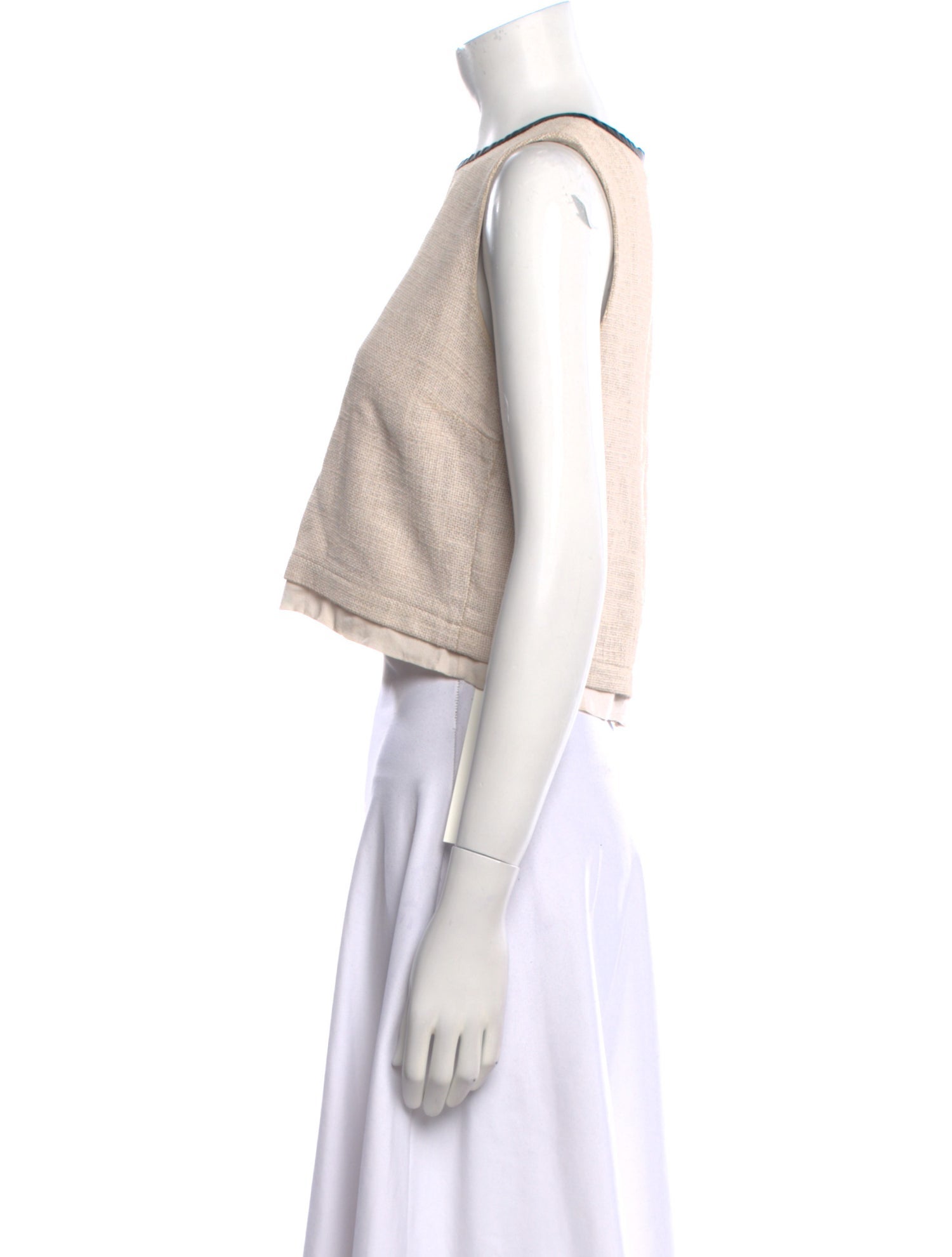 A.L.C. Crew Neck Sleeveless Crop Top