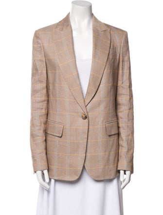 A.L.C. Linen Plaid Print Blazer