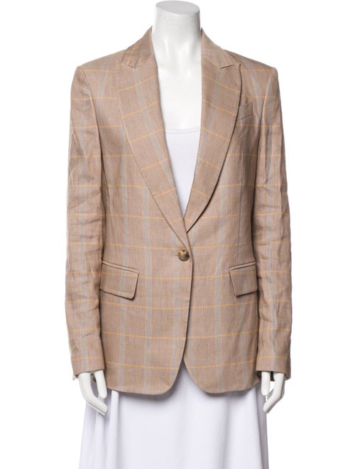 A.L.C. Linen Plaid Print Blazer