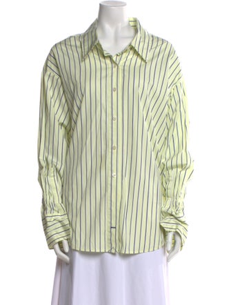 A.L.C. Striped Long Sleeve Button-Up Top