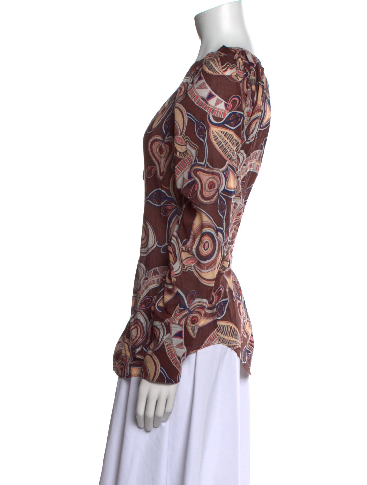 A.L.C. Printed V-Neck Blouse