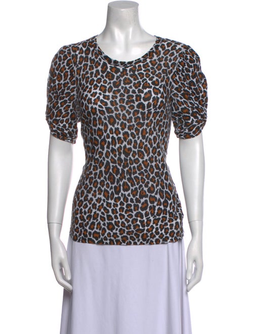 A.L.C. Animal Print Scoop Neck T-Shirt