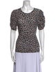 A.L.C. Animal Print Scoop Neck T-Shirt