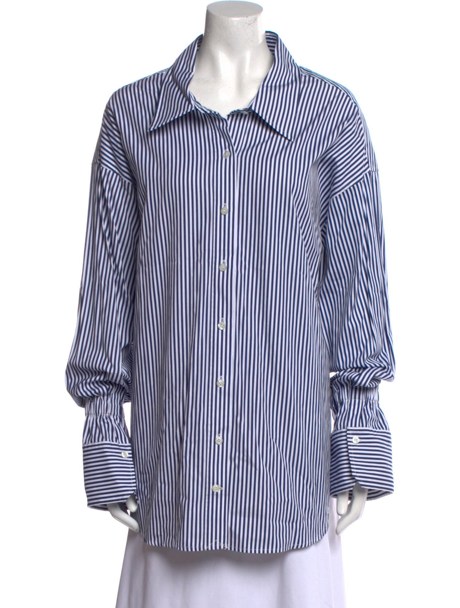 A.L.C. Striped Long Sleeve Button-Up Top
