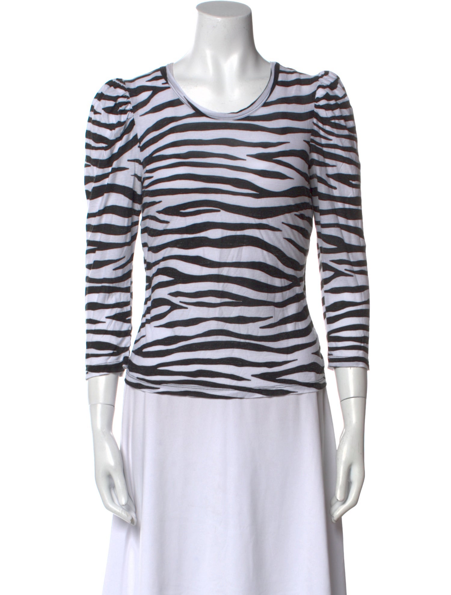 A.L.C. Animal Print Scoop Neck Top