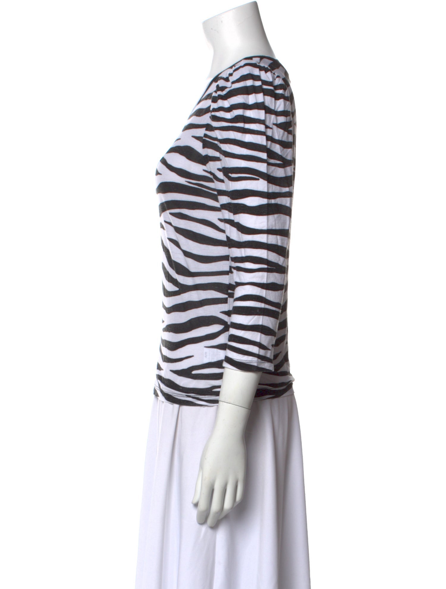 A.L.C. Animal Print Scoop Neck Top