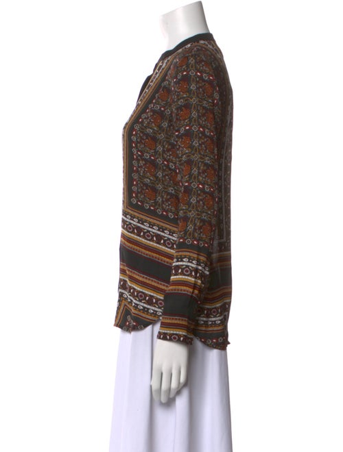 A.L.C. Silk Printed Button-Up Top