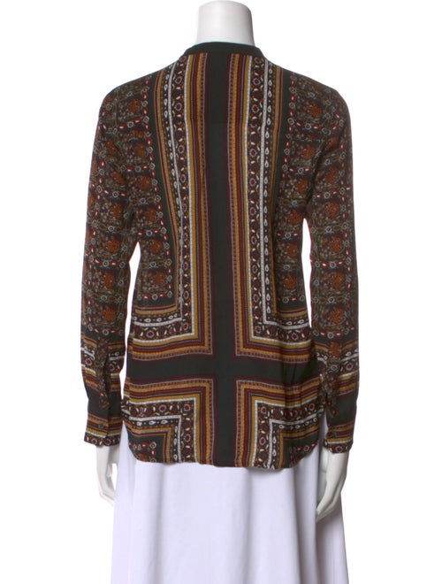 A.L.C. Silk Printed Button-Up Top