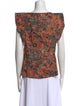A.L.C. Printed Square Neckline Top
