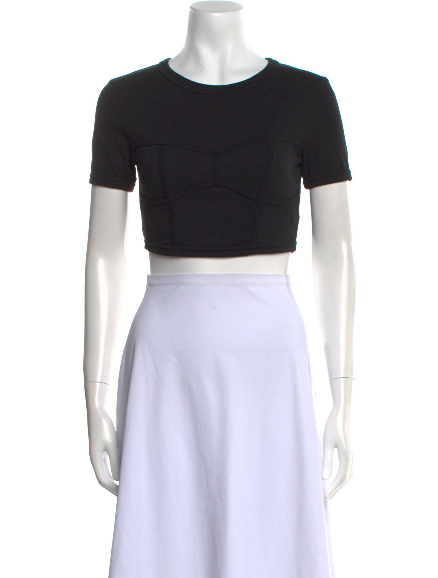 A.L.C. Crew Neck Short Sleeve Crop Top