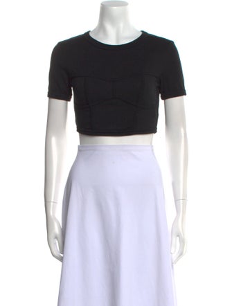 A.L.C. Crew Neck Short Sleeve Crop Top