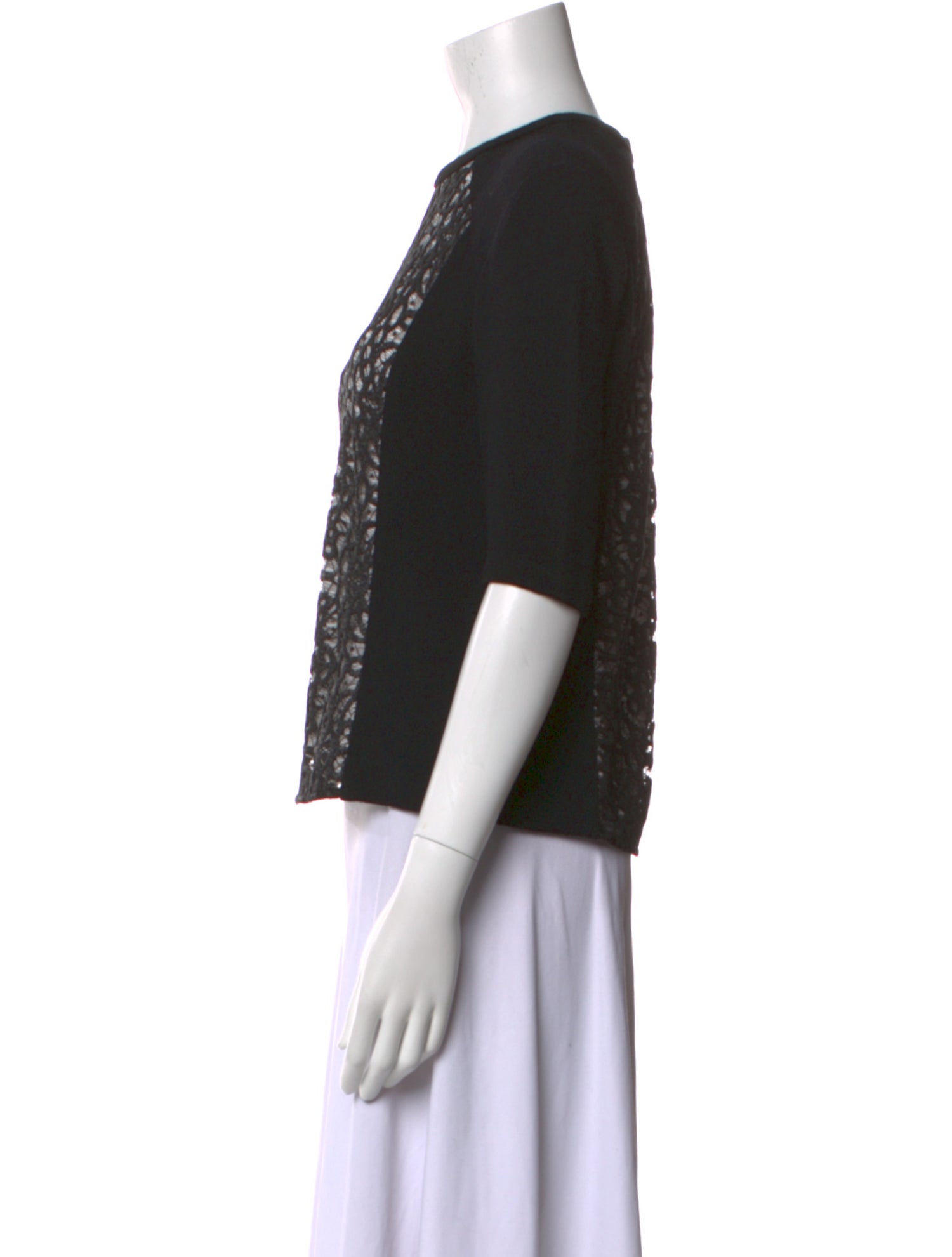 A.L.C. Lace Pattern Crew Neck Top