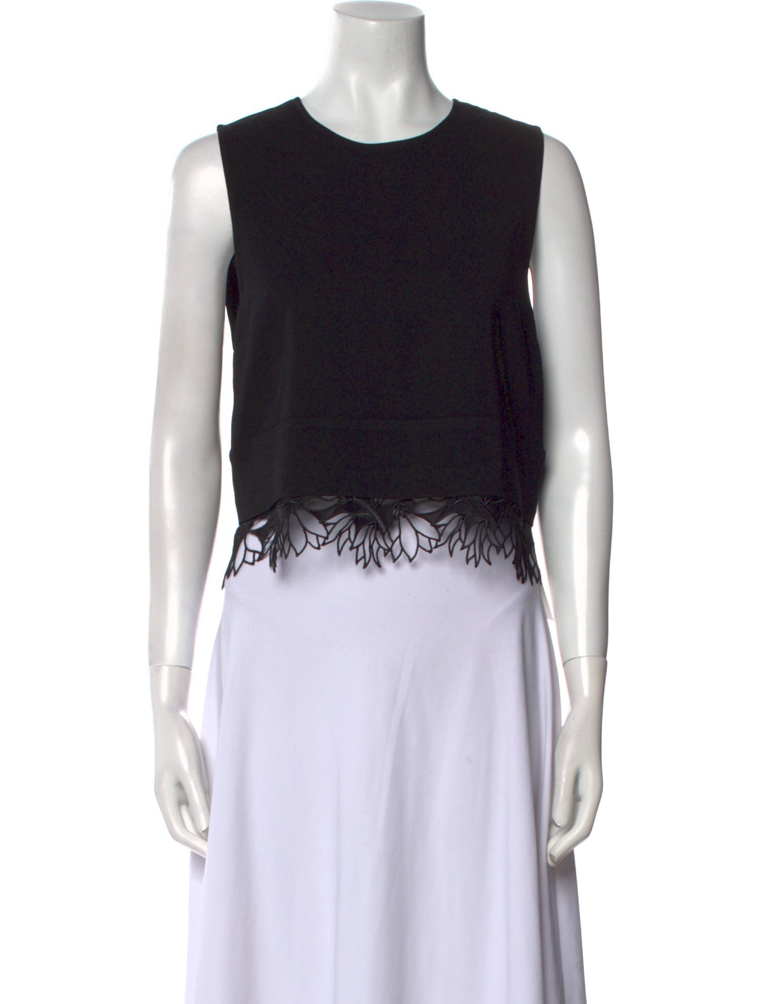 A.L.C. Crew Neck Sleeveless Crop Top