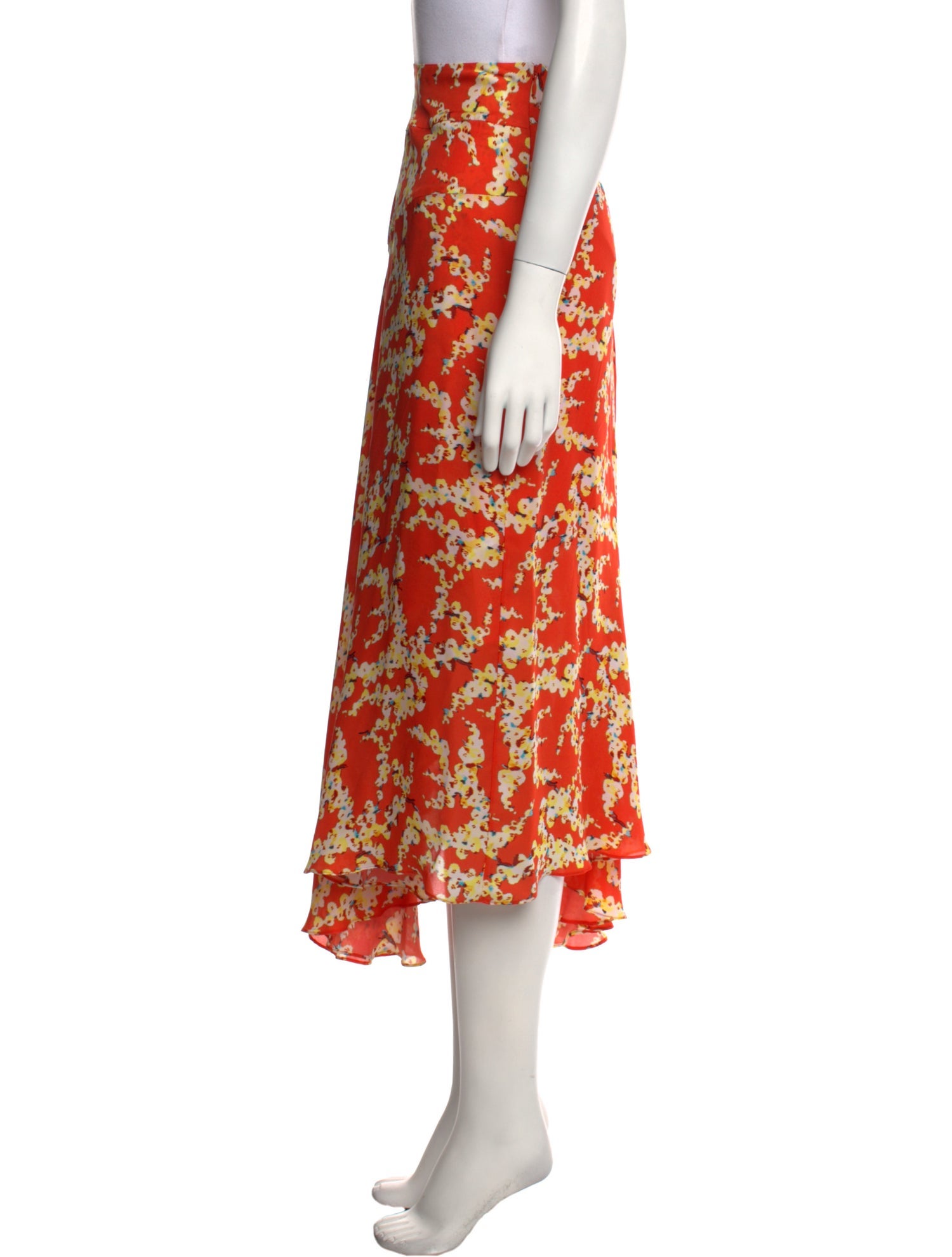 A.L.C. Silk Midi Length Skirt