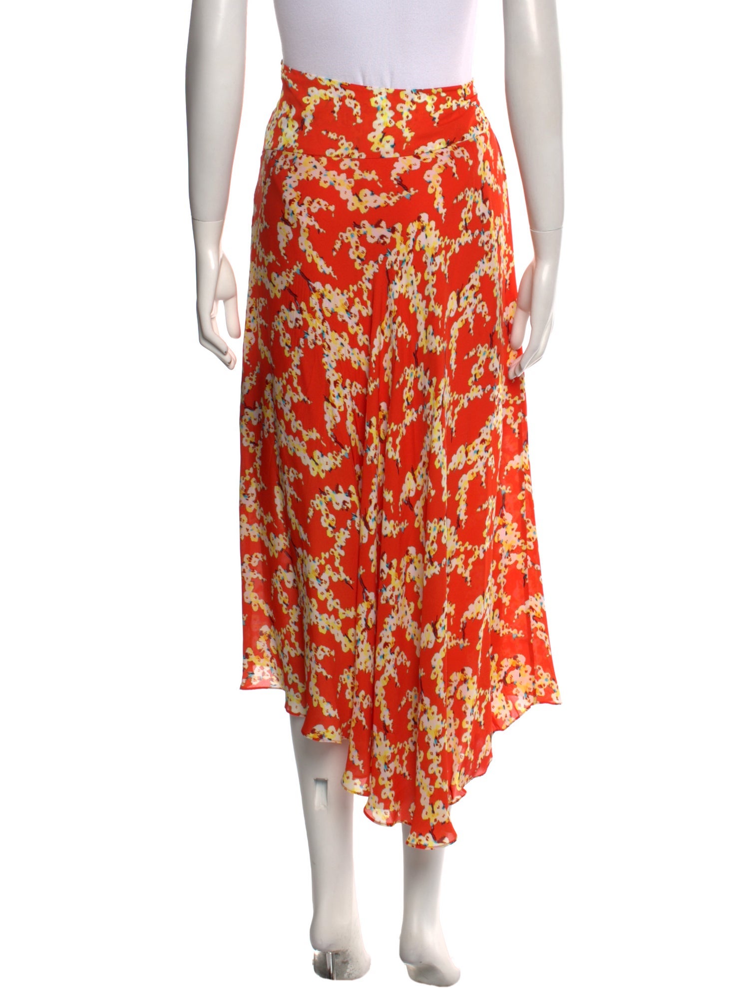 A.L.C. Silk Midi Length Skirt