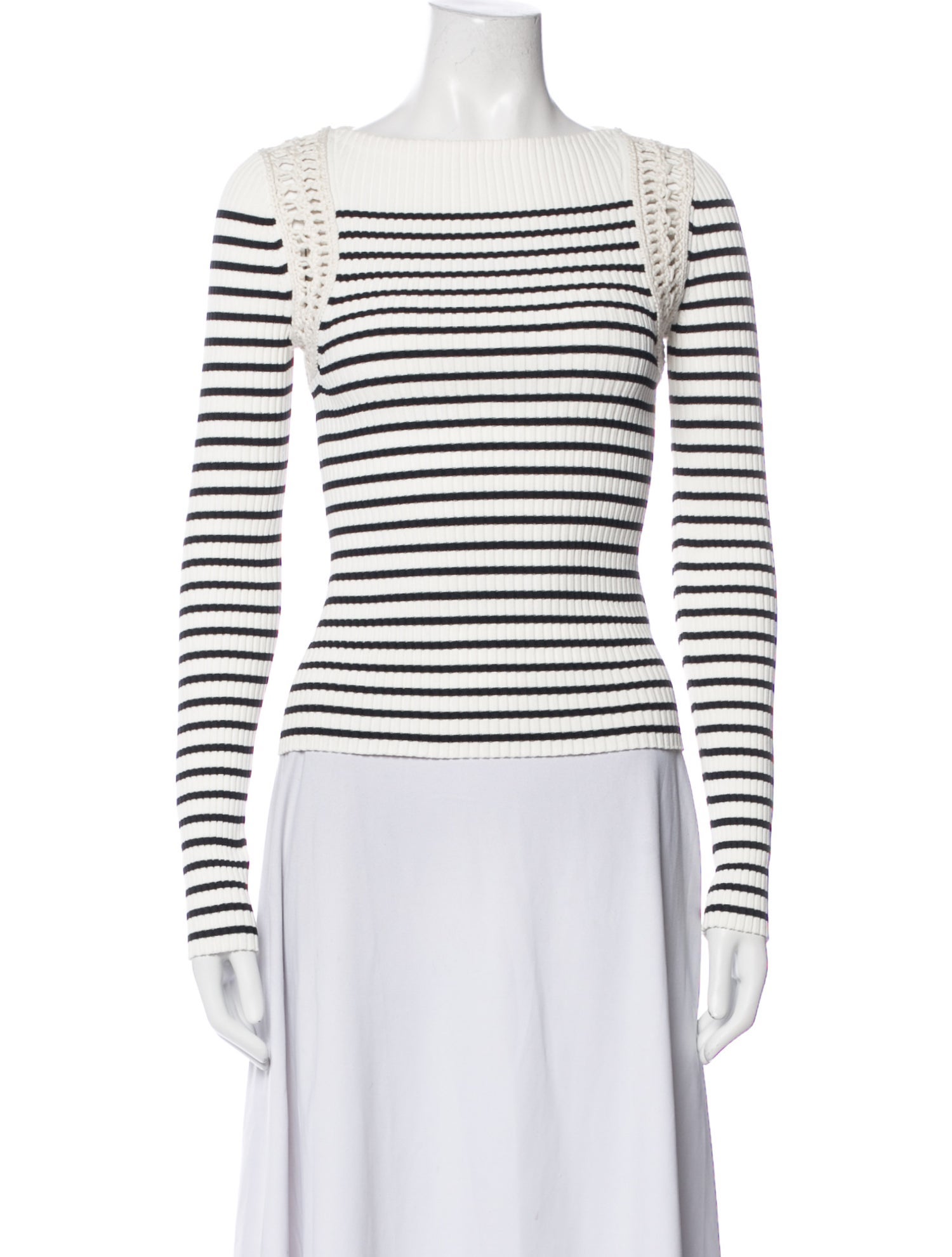 A.L.C. Striped Square Neckline Top