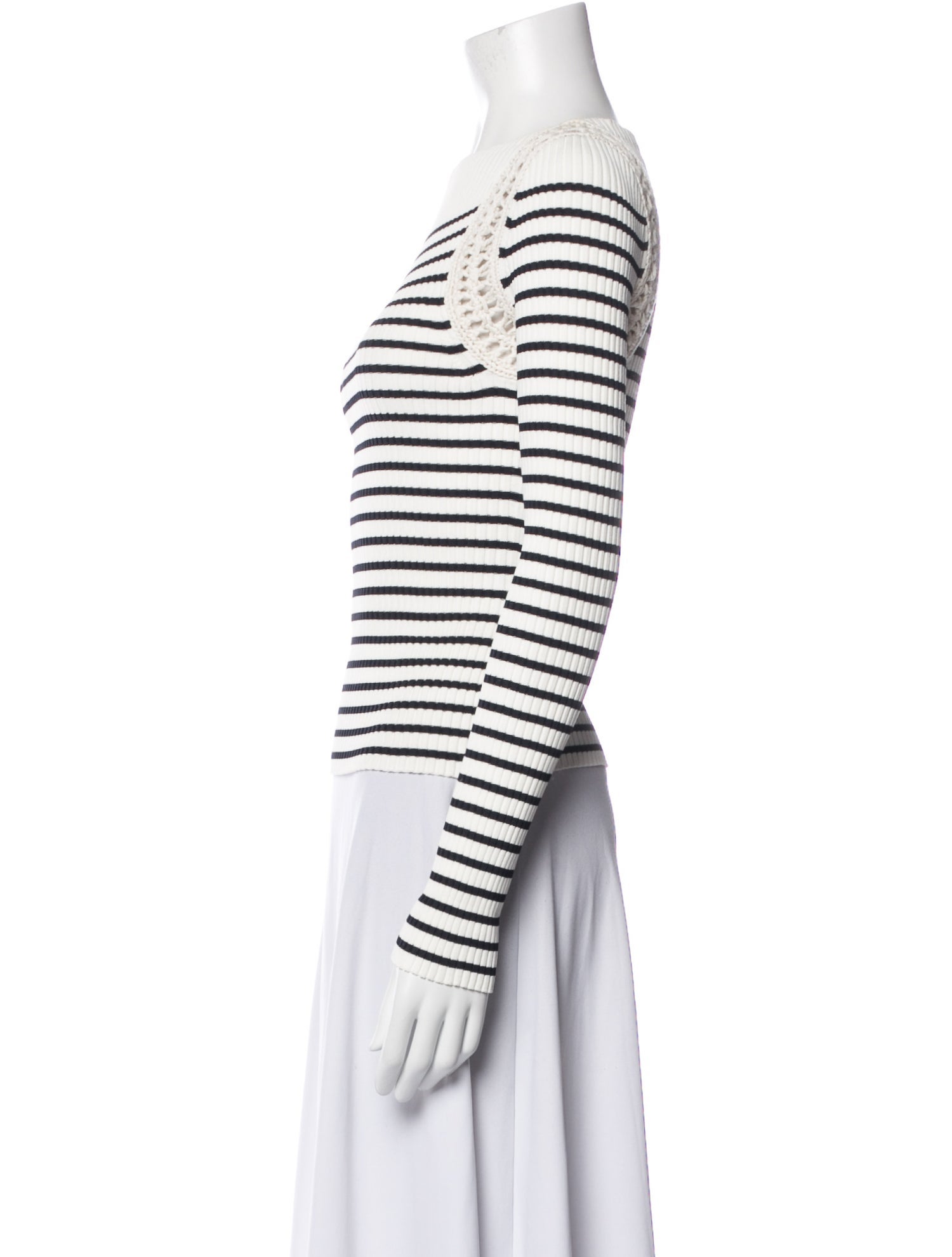 A.L.C. Striped Square Neckline Top