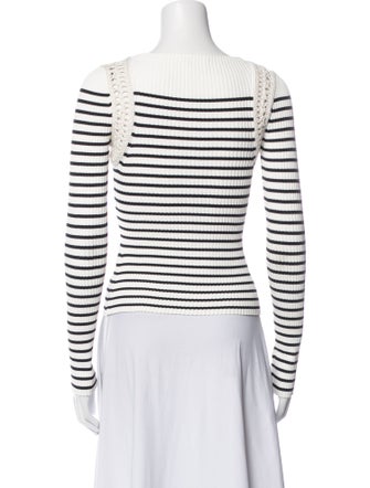 A.L.C. Striped Square Neckline Top