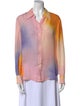 A.L.C. Silk Tie-Dye Print Button-Up Top
