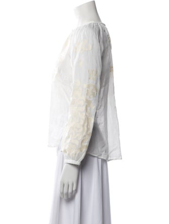 A.L.C. Printed Mock Neck Blouse