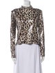 A.L.C. Animal Print Mock Neck Blouse