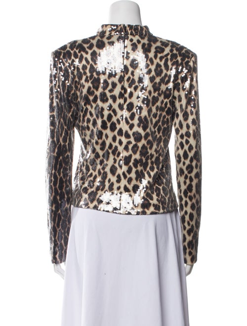 A.L.C. Animal Print Mock Neck Blouse