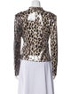 A.L.C. Animal Print Mock Neck Blouse