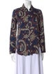 A.L.C. Printed Long Sleeve Button-Up Top
