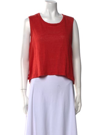 A.L.C. Linen Scoop Neck Crop Top